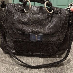 Rebecca Minkoff Black Shoulder Bag with Silver Hardware